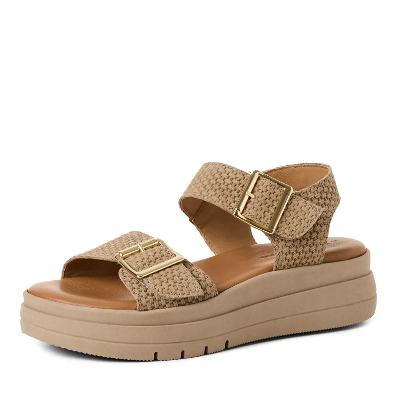 Дамски Сандали На Платформа TAMARIS – 1-28209-46-330 TAUPE STRUCT. — снимка 3