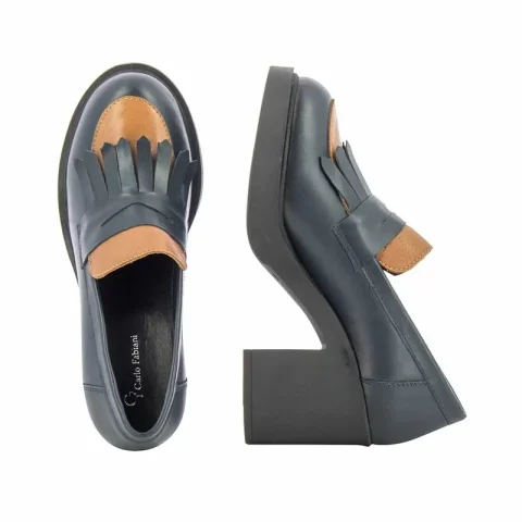 Токчета CARLO FABIANI – 109472 NAPA BLUE/CUOIO — снимка 5