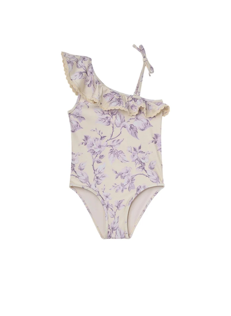 Цял бански с принт 'Halliday Trim Frill' Zimmermann Kids