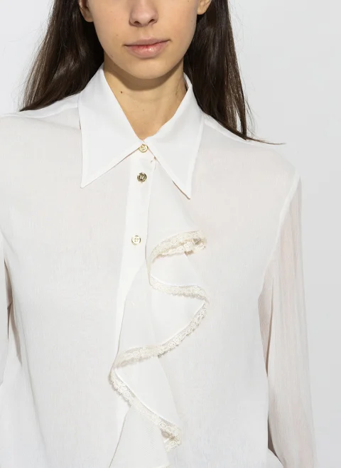 Риза с дантелени детайли Alberta Ferretti — снимка 6