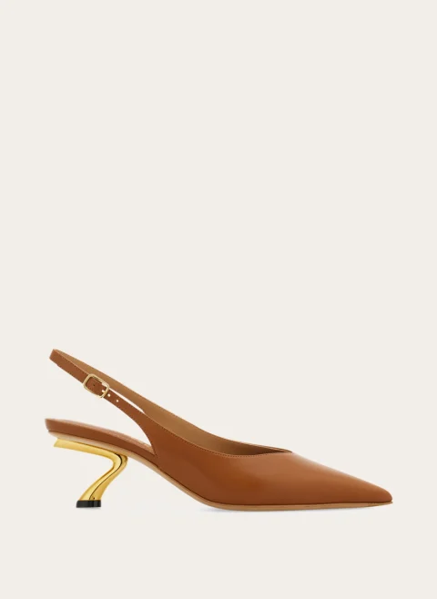 Обувки на ток от естествена кожа Ferragamo