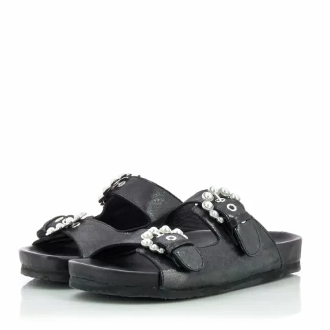 Дамски Равни Чехли MODA IN PELLE – 25091OPAAL BLACK 01 — снимка 3