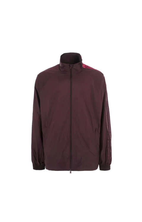 Gradient 3-Stripes Nylon Track Top in Burgundy