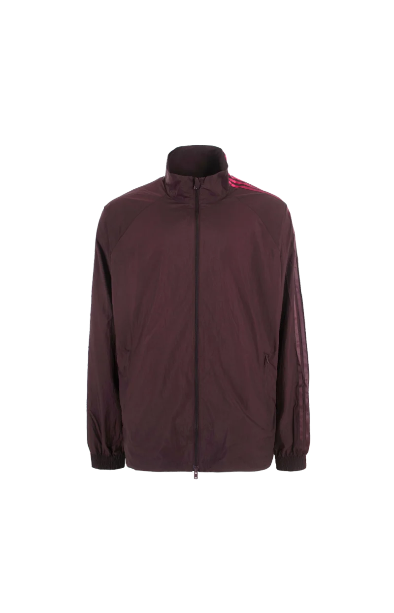 Gradient 3-Stripes Nylon Track Top in Burgundy