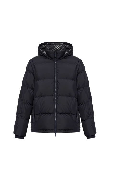 Hooded Puffer Jacket in Navy