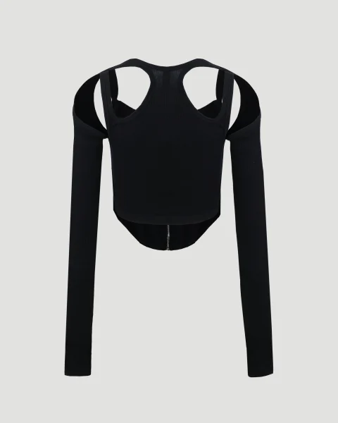 Shift Loop Corset Top in Black — снимка 2