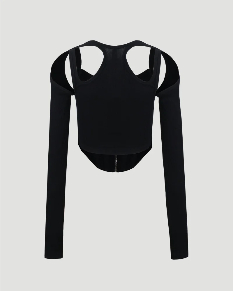 Shift Loop Corset Top in Black — снимка 2