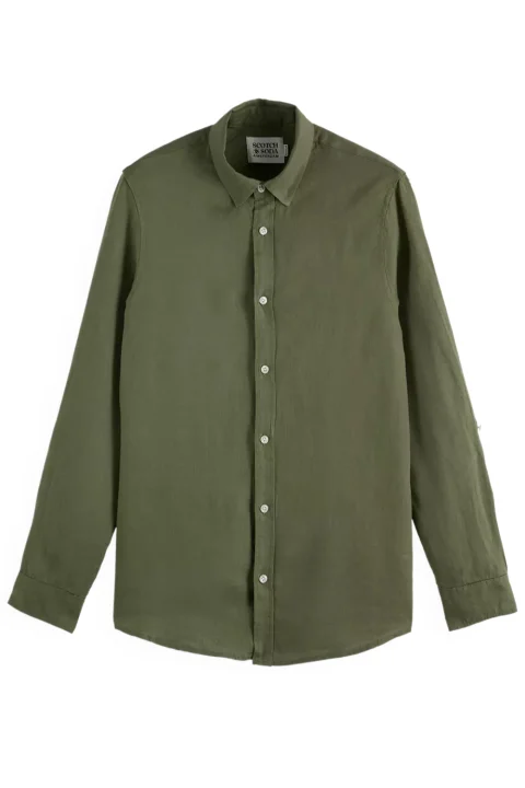 Риза Regular Fit Linen 180016 SC250 army