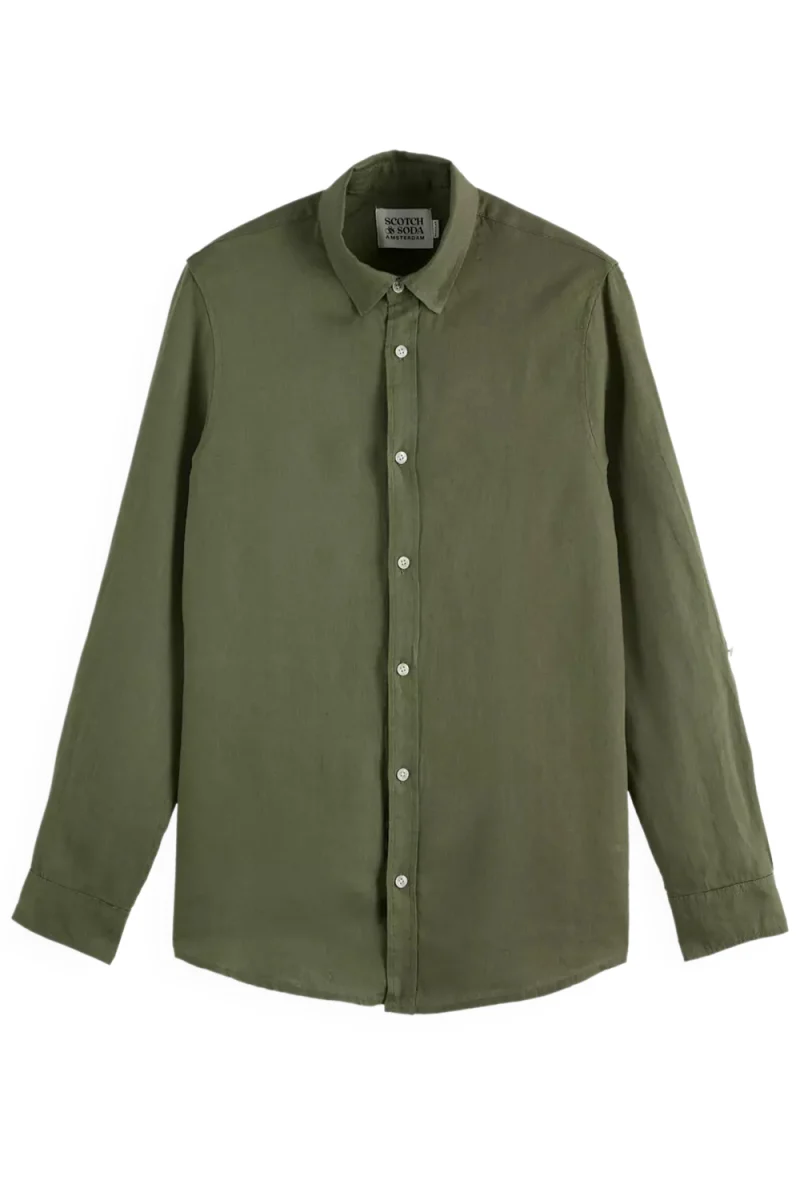 Риза Regular Fit Linen 180016 SC250 army