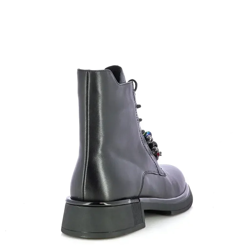Дамски Кубинки CARLO FABIANI – 476166 BLACK LEATHER — снимка 2