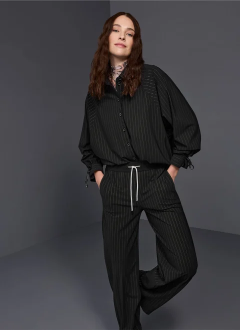 Риза с фино райе 'Wide cut' Marc Cain Sports — снимка 7