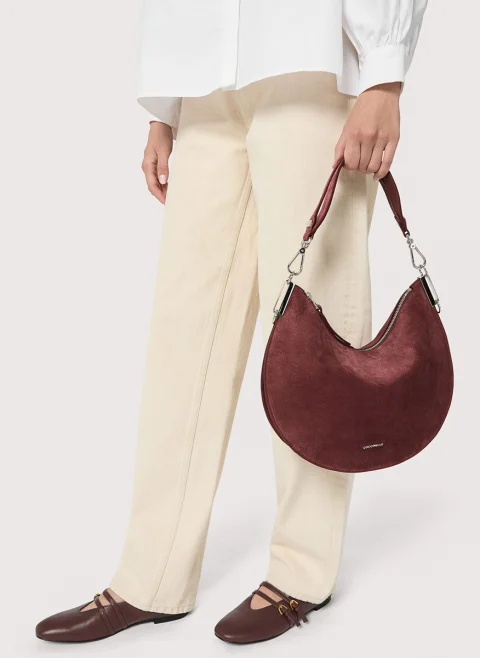 Велурена чанта Coccinelle Sunup Medium — снимка 5