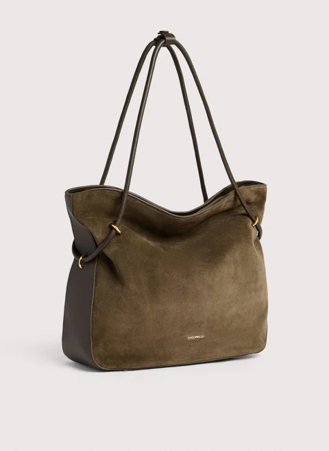 Велурена чанта Coccinelle Lizzie Medium, — снимка 7