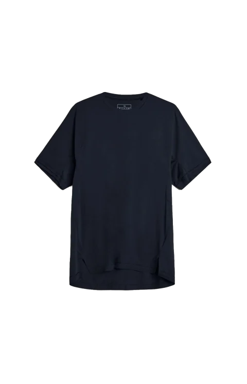 Mesh-Panel Running Short Sleeve Tee in Black