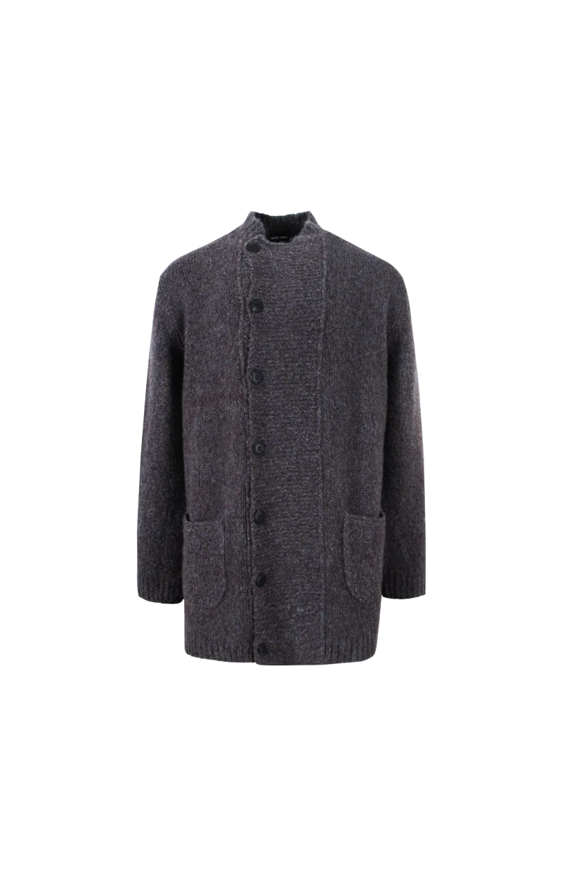 Blazer Oversized Plain Knit in Cashmere and Silk