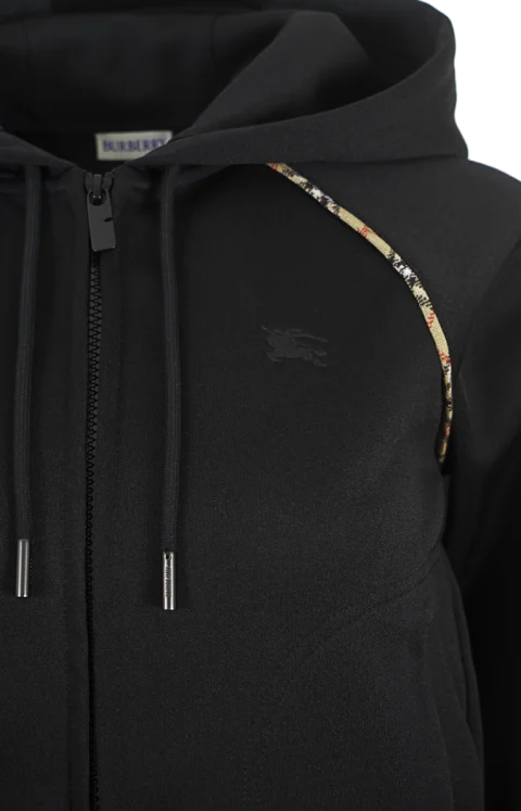 Check Trim Cotton Blend Zip Hoodie — снимка 3