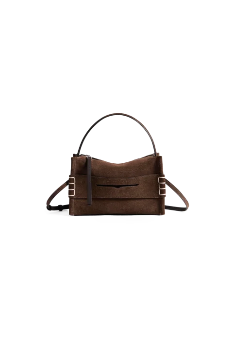 Small Loafer Bag in Brown Suede
