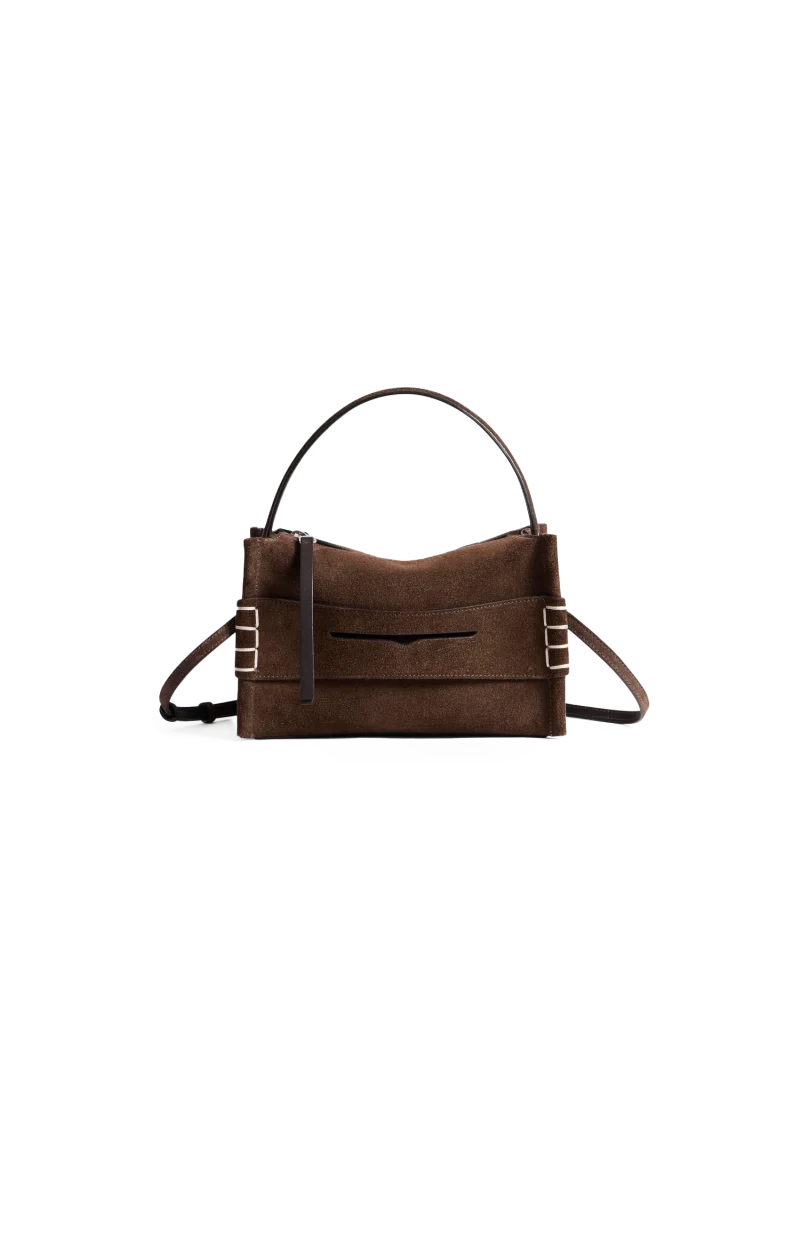 Small Loafer Bag in Brown Suede