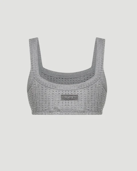 Rhinestone Top in Grey — снимка 2