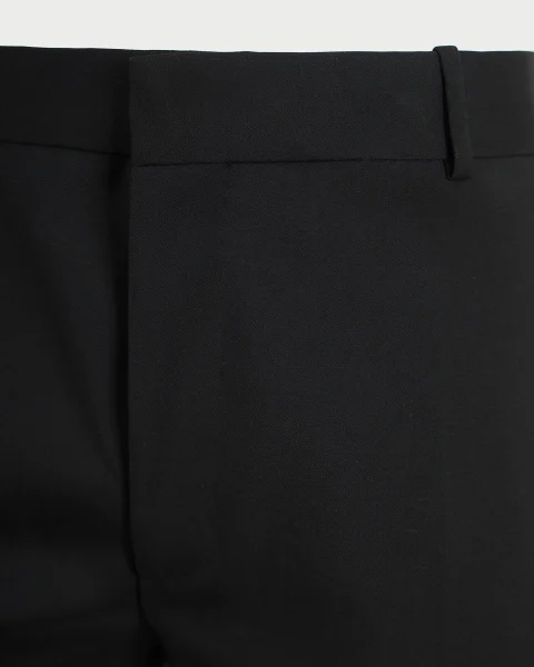Tailored Cigarette Trousers in Black Wool — снимка 3