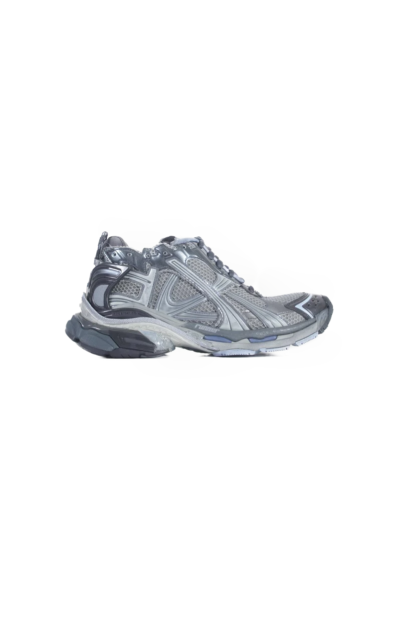 Runner Sneaker in Grey/Navy/Light Blue