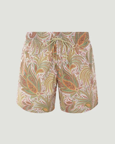 Paisley-Print Swim Shorts in Blue