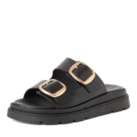 Дамски Равни Чехли TAMARIS – 1-27239-42-003 BLACK LEATHER — снимка 3