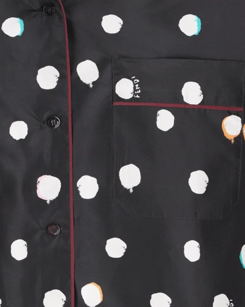 Silk Polka-Dot Piped Shirt — снимка 3