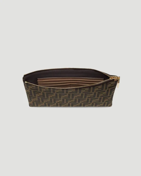 Medium Flat Baguette Pouch in Brown FF Jacquard — снимка 3