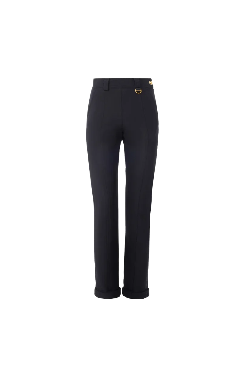 High-Rise Fitted Pants in Stretch Tricotine