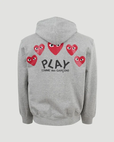 Zipped Heart Logo Hoodie in Grey — снимка 2