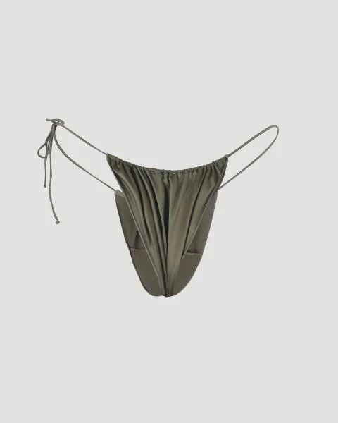 Satin Microkini in Green — снимка 8