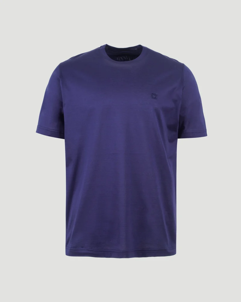 Cotton T-Shirt in Dark Blue