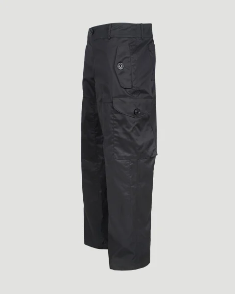 Military Wide Leg Trousers in Black — снимка 2