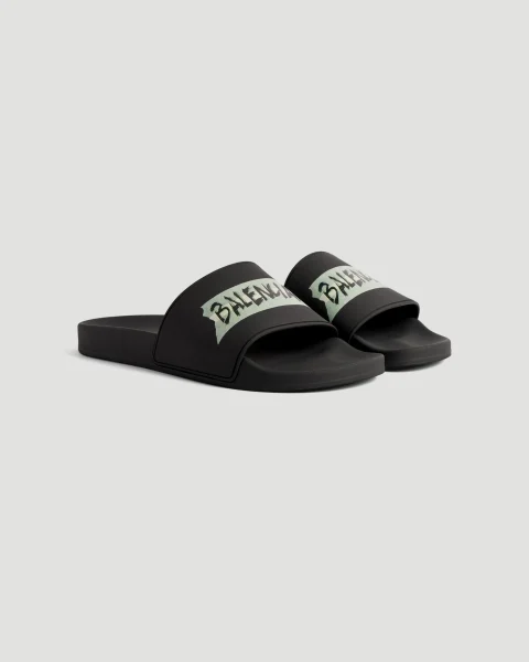 Pool Slide Sandal in Black/white — снимка 2