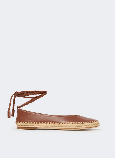 Кожени балеринки с плетени детайли Max Mara Mxastallo