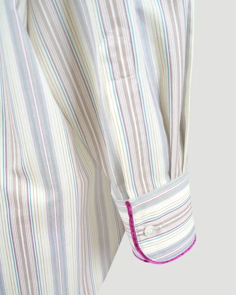 Striped Cotton Shirt in Multicolour — снимка 4