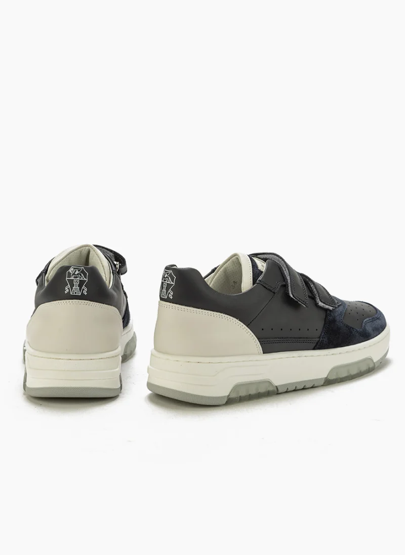 Кожени кецове с велурени детайли Brunello Cucinelli Kids — снимка 3
