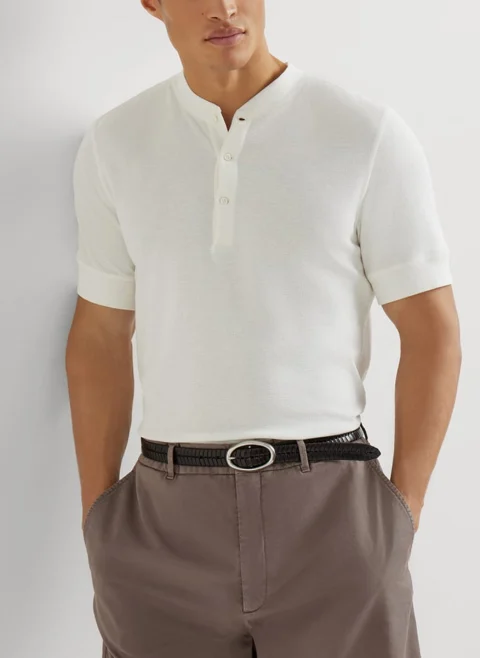 Тишърт с копчета Brunello Cucinelli — снимка 2