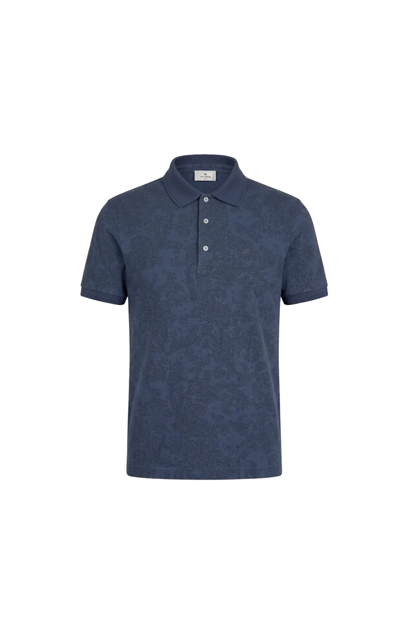 Cotton Polo Shirt with Arnica Motif