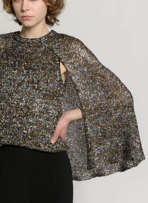 Блуза с пайети 'Cape effect' Alberta Ferretti — снимка 2
