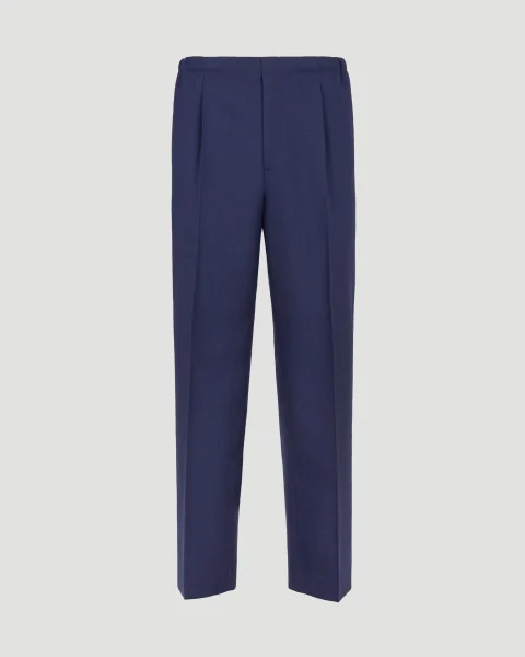 Wool Trousers in Navy