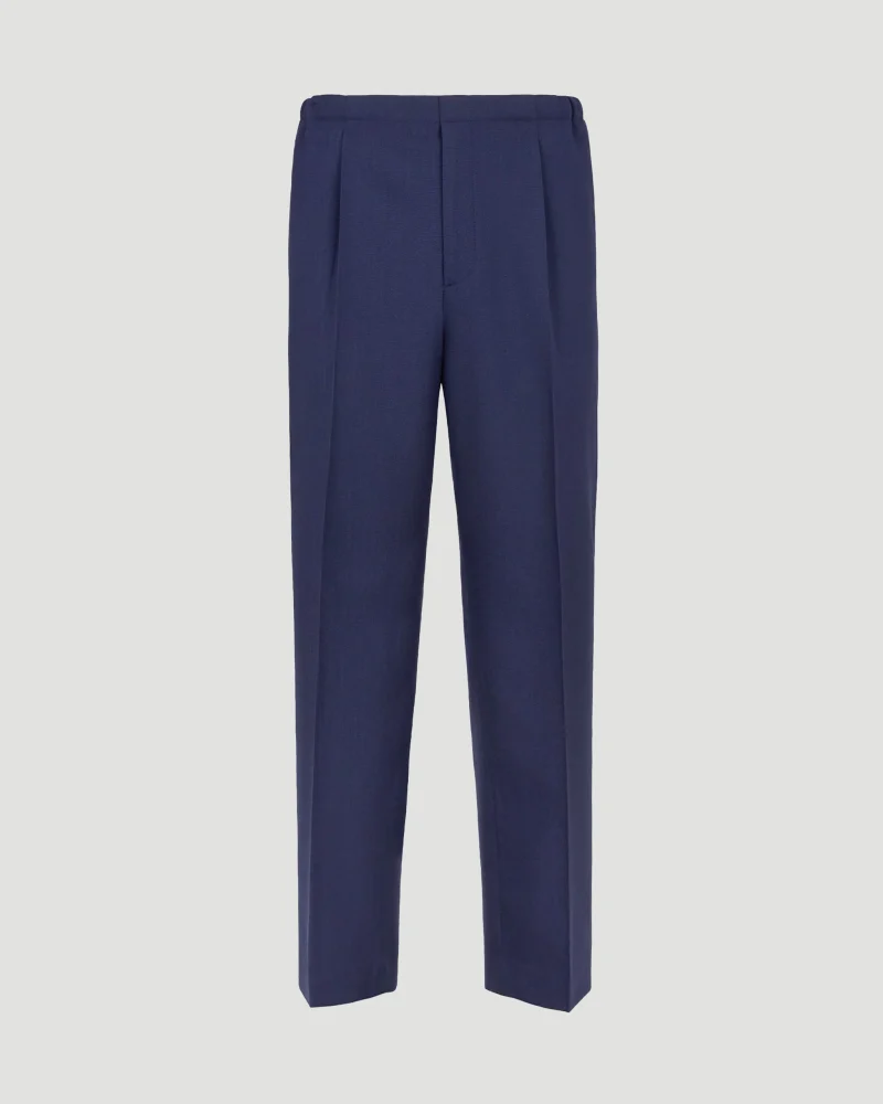 Wool Trousers in Navy