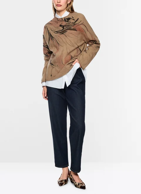 Фин пуловер с принт Marc Cain Collections — снимка 2