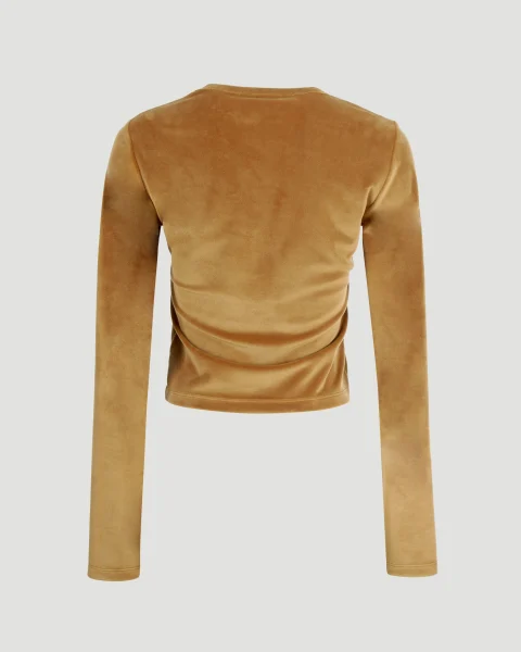 Long-Sleeve Top in Velvet Jersey — снимка 2
