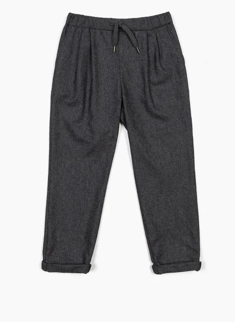 Панталон от фина вълна Brunello Cucinelli Kids 4-6