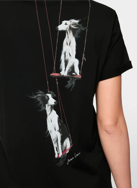 Тишърт с принт 'Dog' Marc Cain Collections — снимка 12