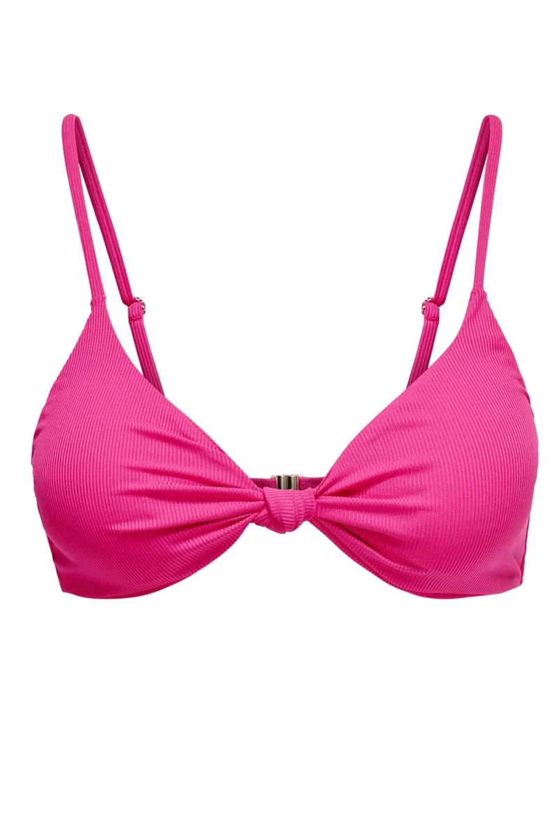 Bikini Top Onlsienna Rib Knot 15314221 18-2436 TCX fuchsia purple