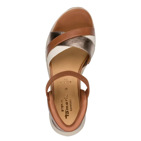 Дамски Сандали На Платформа Tamaris COMFORT – 88740 COGNAC COMB — снимка 5