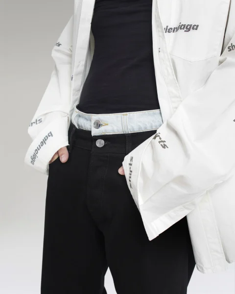 Layered Jeans in Blue and Grey — снимка 3